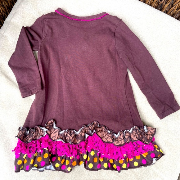 Bonnie Baby, 2 piece matching outfit, Brown, Pink & Green, Size 24 Month - Picture 3 of 7